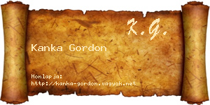 Kanka Gordon névjegykártya